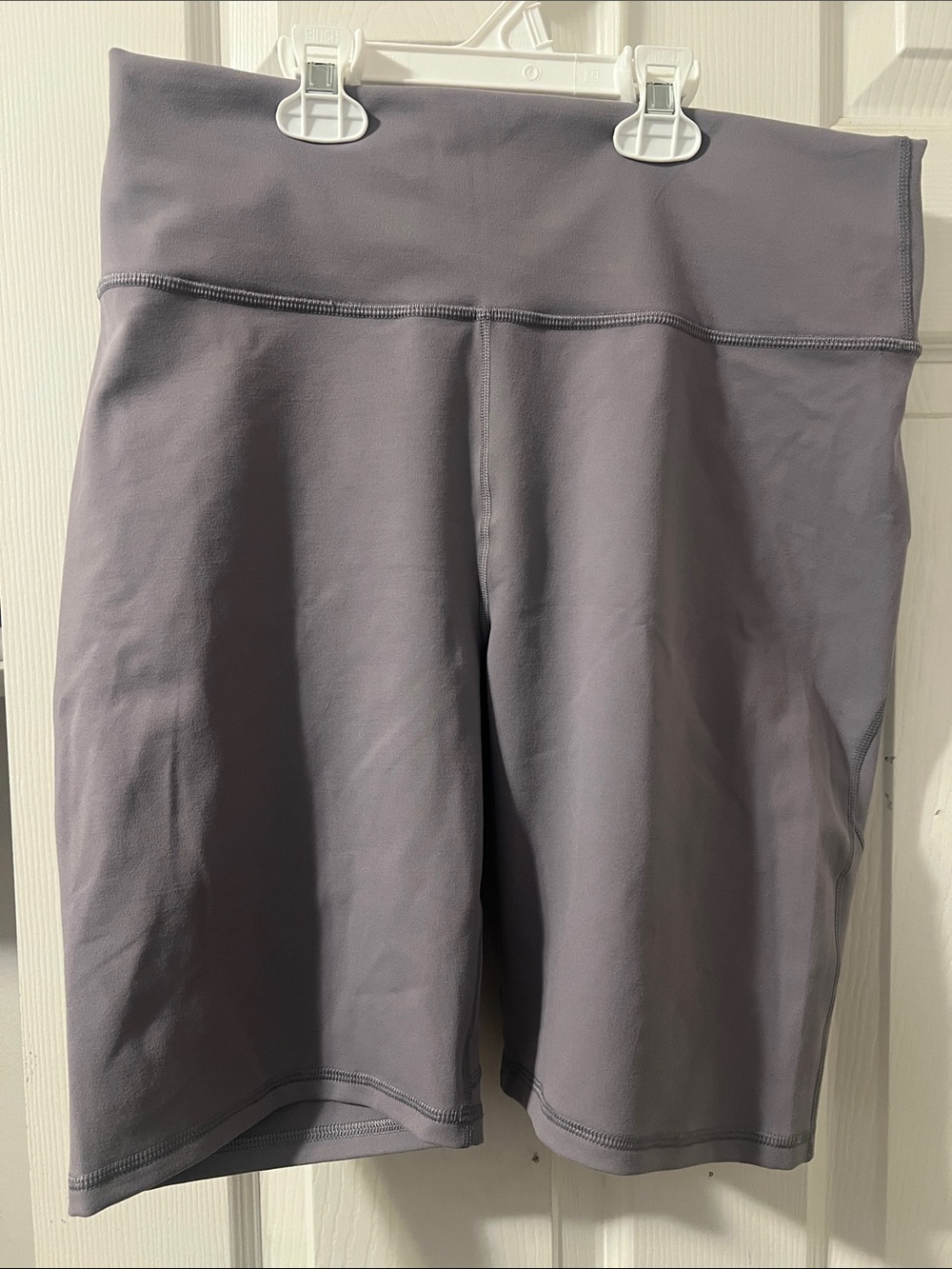 Fabletics High-Rise Bike Shorts in Slate purple Gray